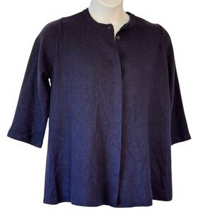 St Michael by Marks & Spencer Merino Wool Cardigan Made in England Dark Navy 14